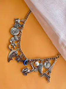 ATIBELLE Women German Silver Silver-Plated Link Bracelet