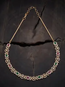 Kushal's Fashion Jewellery Gold-Plated Cubic Zirconia Necklace