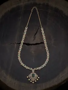 Kushal's Fashion Jewellery Copper Gold-Plated Cubic Zirconia Necklace