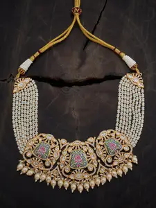 Kushal's Fashion Jewellery Kundan Studded Necklace