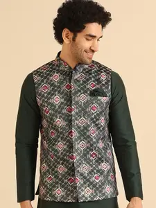 KISAH Woven Design Nehru Jacket