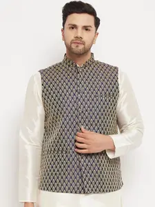 VASTRAMAY Woven Design Nehru Jackets