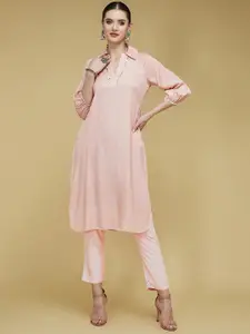 all about you Yoke Design Shirt Collar Gotta Patti A-Line Kurta