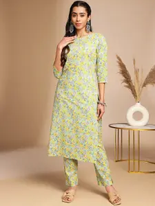 Janasya Printed Tunic Top And Trouser Co-Ords