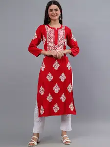 Seva Chikan Ethnic Motifs Embroidered Lucknowi Chikankari Kurta