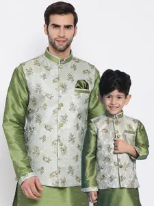 VASTRAMAY Boys Floral Printed Nehru Jacket