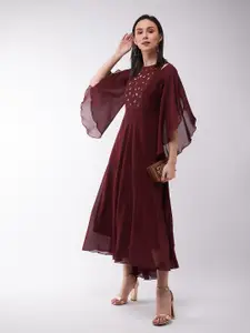 all about you Women Relaxed Fit Flared Sleeve Maxi Dress