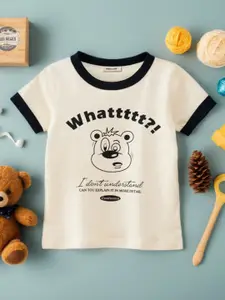 INCLUD Girls Round Neck Graphic Printed Cotton Short Sleeves T-shirt