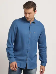 Turtle Relaxed Slim Fit Long Sleeves Spread Collar Opaque Casual Shirt