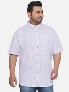 Santonio Plus Size Classic Opaque Checked Cotton Casual Shirt