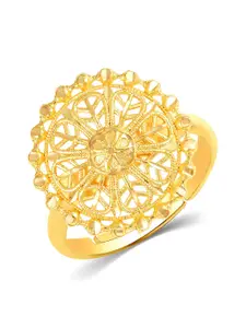 Vighnaharta Gold-Plated CZ-Studded Finger Ring