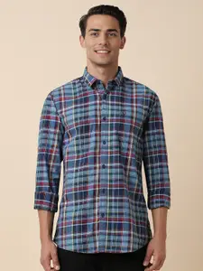 Allen Solly Spread Collar Tartan Checks Opaque Cotton Casual Shirt