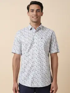 Allen Solly Floral Printed Spread Collar Curved Cotton Slim Fit Casual Shirt