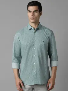 Louis Philippe Sport Spread Collar Slim Fit Opaque Printed Cotton Casual Shirt