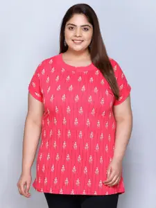 IN Love Round Neck Floral Printed Pure Cotton Oversized T-shirt