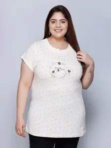 IN Love Round Neck Graphic Printed Pure Cotton Oversized T-shirt