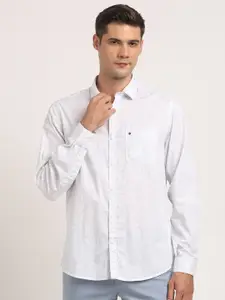 Turtle Relaxed Spread Collar Slim Fit Opaque Cotton Casual Shirt