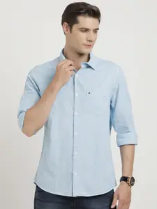 Turtle Relaxed Spread Collar Slim Fit Opaque Checked Cotton Casual Shirt