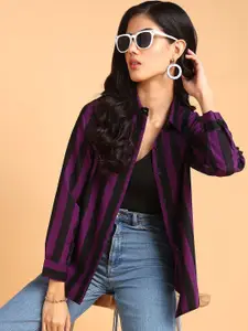 Murcia Standard Opaque Striped Casual Shirt