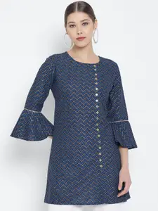 KALINI Chevron Printed Bell Sleeves Kurti