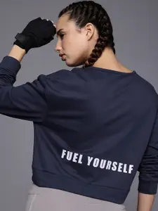 HRX by Hrithik Roshan SCULPTFLEX Printed Training Crop Sweatshirt
