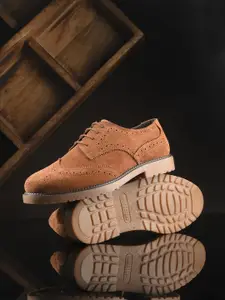 CARLO ROMANO Men Suede Leather Formal Brogues