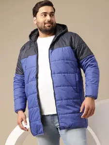 Sztori Plus-Size Colourblocked Longline Puffer Jacket