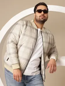 Sztori Plus Size Checked Bomber Jacket