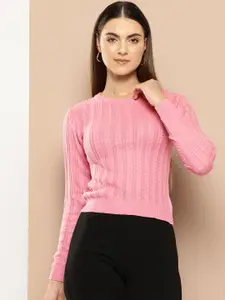 her by invictus Cable Knit Pure Acrylic Pullover