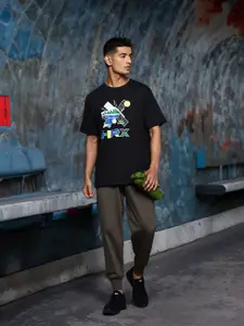 HRX by Hrithik Roshan Brand Logo Printed  Relaxed Fit T-shirt