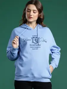 DressBerry Printed Hooded Drop-Shoulder Sleeves Sweatshirt