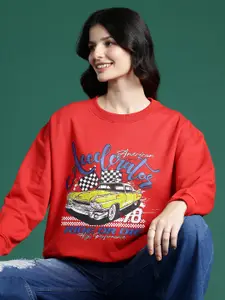 DressBerry Printed Drop-Shoulder Sleeves Sweatshirt