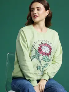 DressBerry Printed Drop-Shoulder Sleeves Sweatshirt