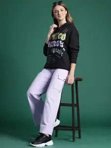 DressBerry Women Printed Hooded Sweatshirt