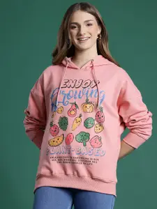DressBerry Women Printed Hooded Sweatshirt