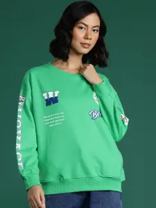 DressBerry Typography Printed Drop-Shoulder Sleeve Sweatshirt