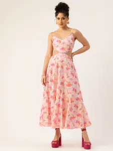 bebe Cut Out Detailed Schiffli Maxi Dress