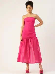 bebe Strapless Drop-Waist Midi Dress