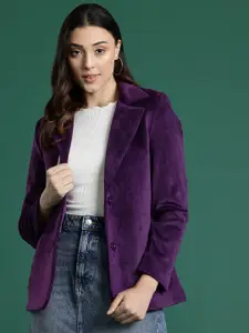 DressBerry Corduroy Single-Breasted Blazer