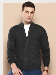 INVICTUS Mock Collar Acrylic Zip-Up Cardigan