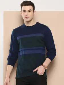 INVICTUS Horizontally Self-Striped Acrylic Pullover