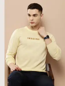 INVICTUS Men Typography Acrylic Pullover with Applique Detail