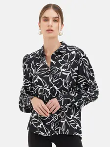 Kazo Printed Spread Collar Long Sleeves Formal Shirt