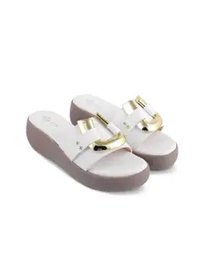 Tresmode Embellished Open Toe Flatform Heels