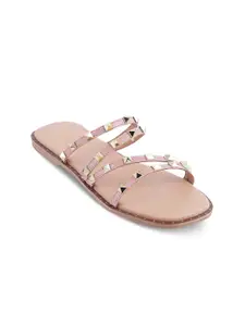 Tresmode Embellished Open Toe Flats