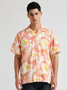 Pepe Jeans Relaxed Tie And Dye Cuban Collar Cotton Casual Shirt