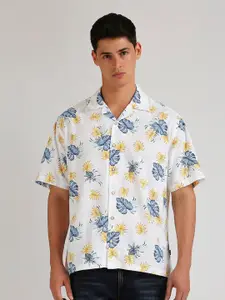 Pepe Jeans  Relaxed Floral Printed Club Collar Cotton Casual Shirt