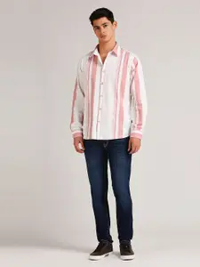 Pepe Jeans Spread Collar Opaque Striped Cotton Casual Shirt