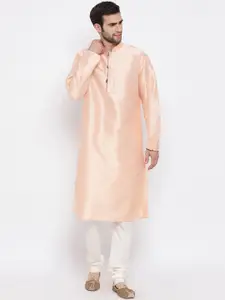 VASTRAMAY Long Sleeves Cotton Silk  Kurta with Churidar