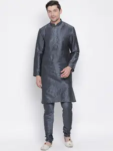 VASTRAMAY Mandarin Collar Straight Kurta with Churidar